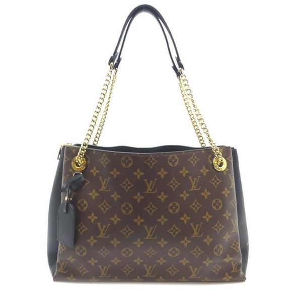 Louis Vuitton Surenne MM Tote Bag Monogram Canvas Brown Noir Black - Picture 1 of 9